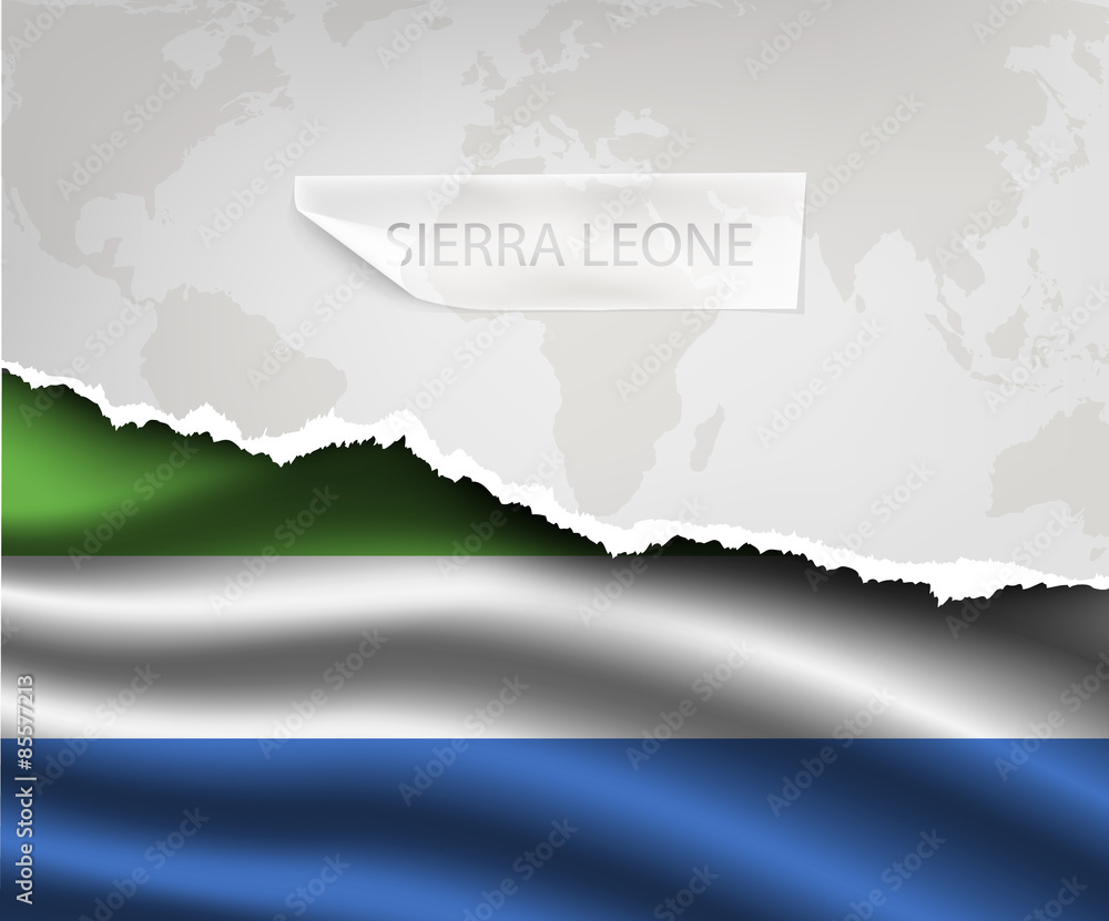 Obraz premium paper with hole and shadows SIERRA LEONE flag