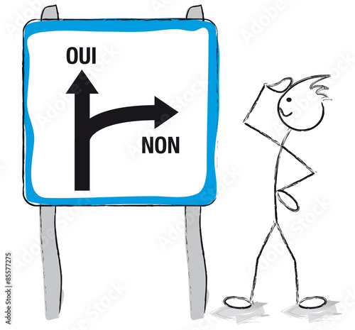 personnage panneau oui non