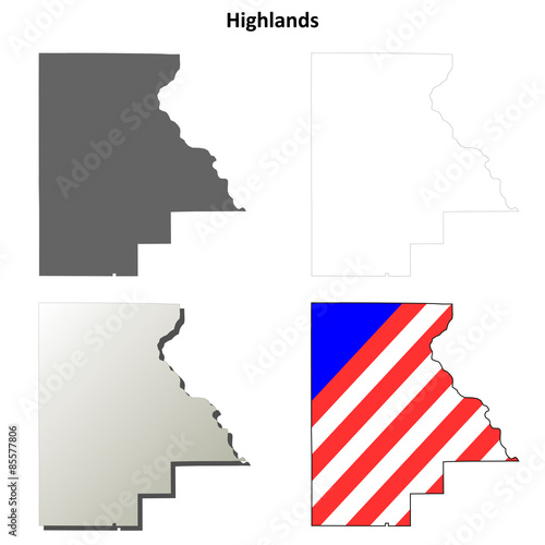 Highlands County (Florida) outline map set