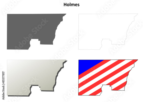 Holmes County (Florida) outline map set