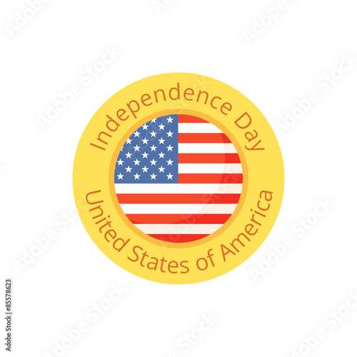 Badge for Independence Day and Fourth of July