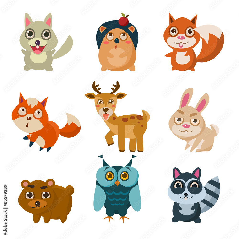 Forest Animals Vector Illustration Forest Animals Vector Illustration