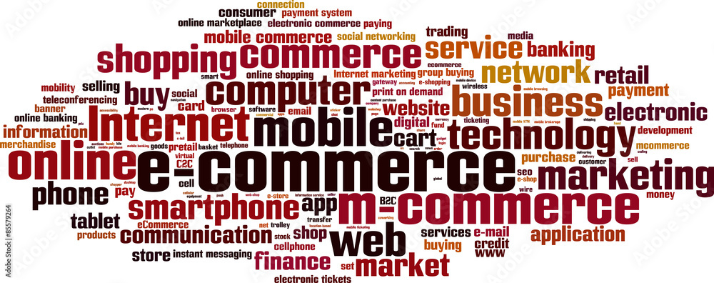 Electronic commerce word cloud concept. Vector illustration Electronic commerce word cloud concept. Vector illustration