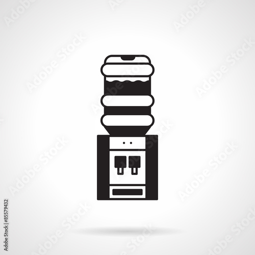 Black electric water cooler vector icon