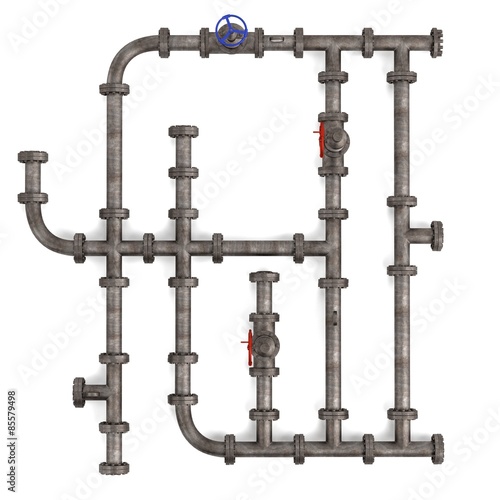 3d render of industrial pipes