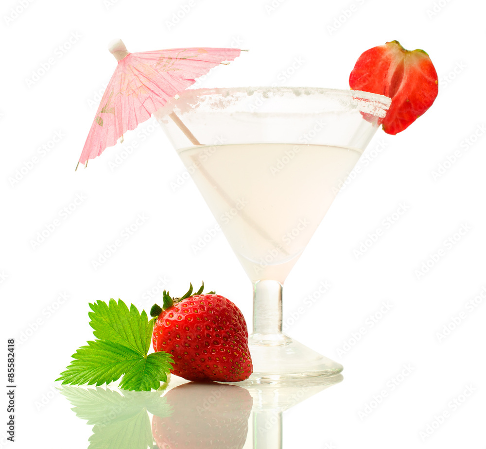 Alcoholic drink with strawberries Alcoholic drink with strawberries