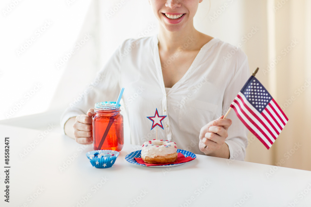 happy woman celebrating american independence day happy woman celebrating american independence day