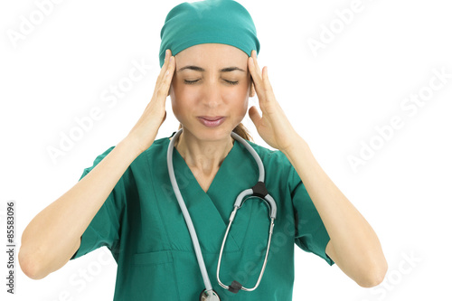 Doctor having headache