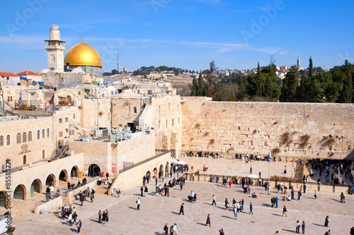 The Wailing Wall and the Dome of the Rock in Jerusalem, Israel