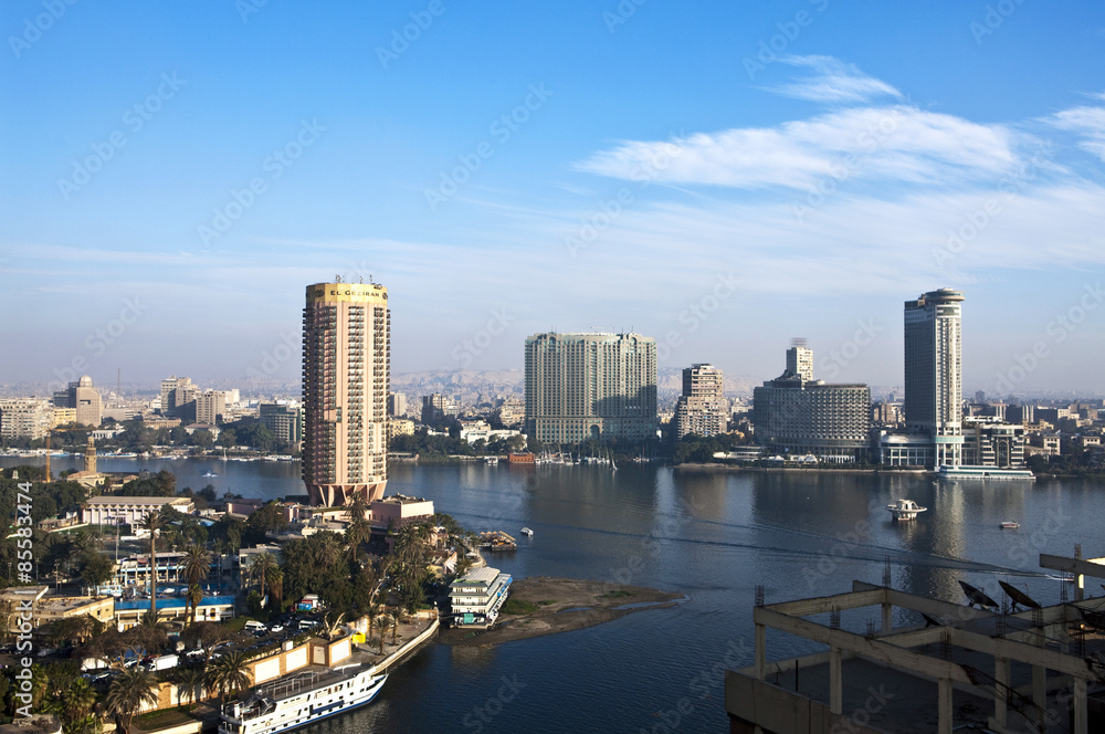 Egypt, Cairo,view of the city from the Nile river