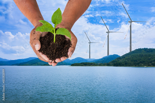 concept save the world, Green Tree returned to the environment.