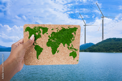 concept save the world, Green Tree returned to the environment.