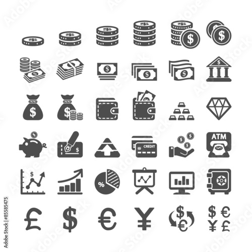 business finance and money icon set, vector eps10