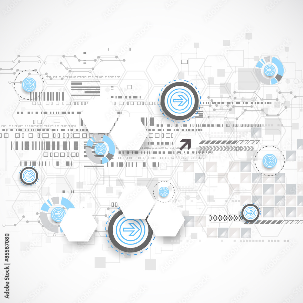 Fototapeta premium Abstract background with technological elements.