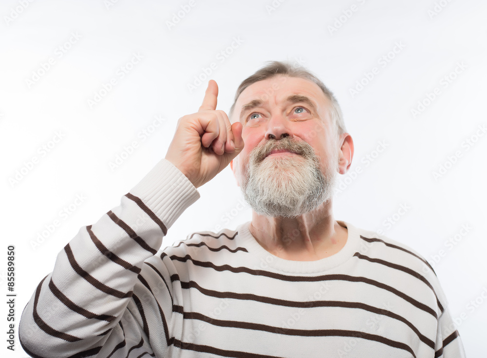 an old man with a beard, the idea