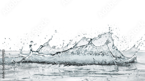 crown shaped water splash in natural color, isolated