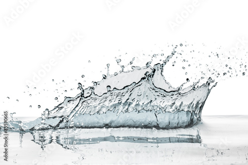 crown shaped water splash in natural color, isolated photo