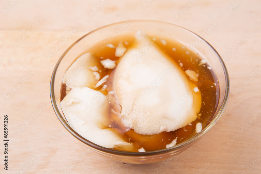 Malaysian dessert dish Tau Fu Fah or soy bean custard Malaysian dessert dish Tau Fu Fah or soy bean custard