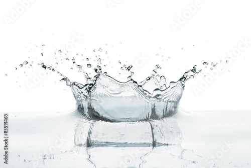 crown shaped water splash in natural color, isolated