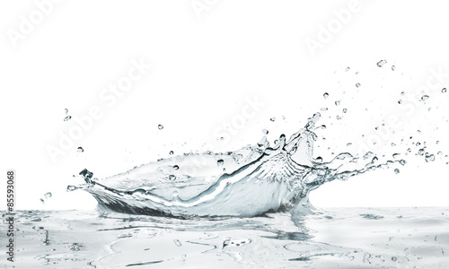 crown shaped water splash in natural color, isolated