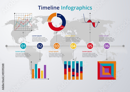 Vector illustration Timeline. flat design