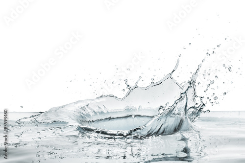 crown shaped water splash in natural color, isolated