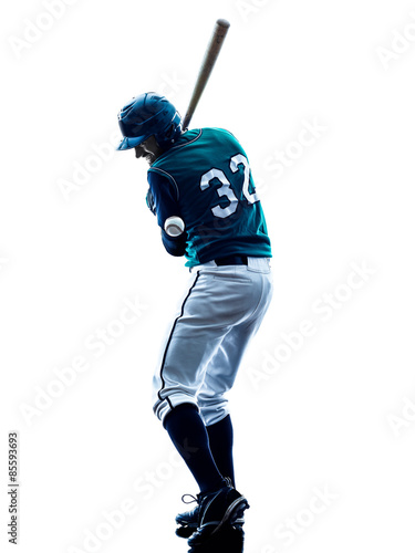 Photography man baseball player silhouette isolated