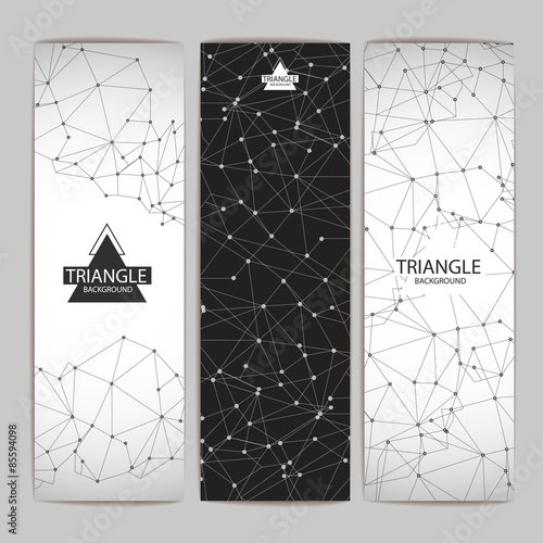 Set of Abstract triangle background banners