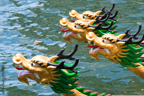 ABERDEEN,HONGKONG,JUNE 20 2015: Boats racing in the Love River for the Dragon Boat Festival in Aberdeen Hongkong