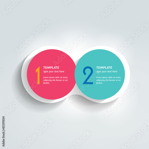 Two elements chart, scheme, diagram. Infographic template.