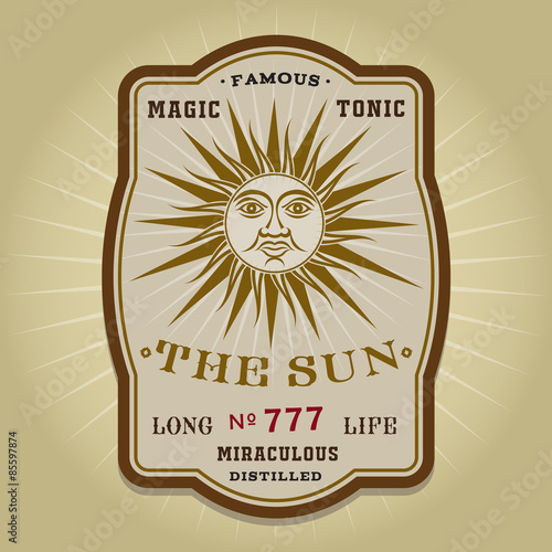 Vintage retro The Sun label