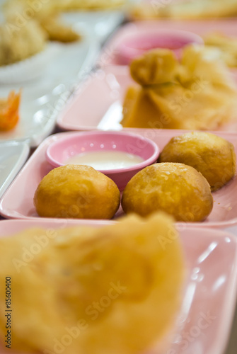Many types of fried food.