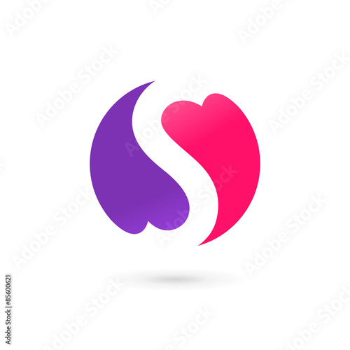 Letter S heart logo icon design template elements