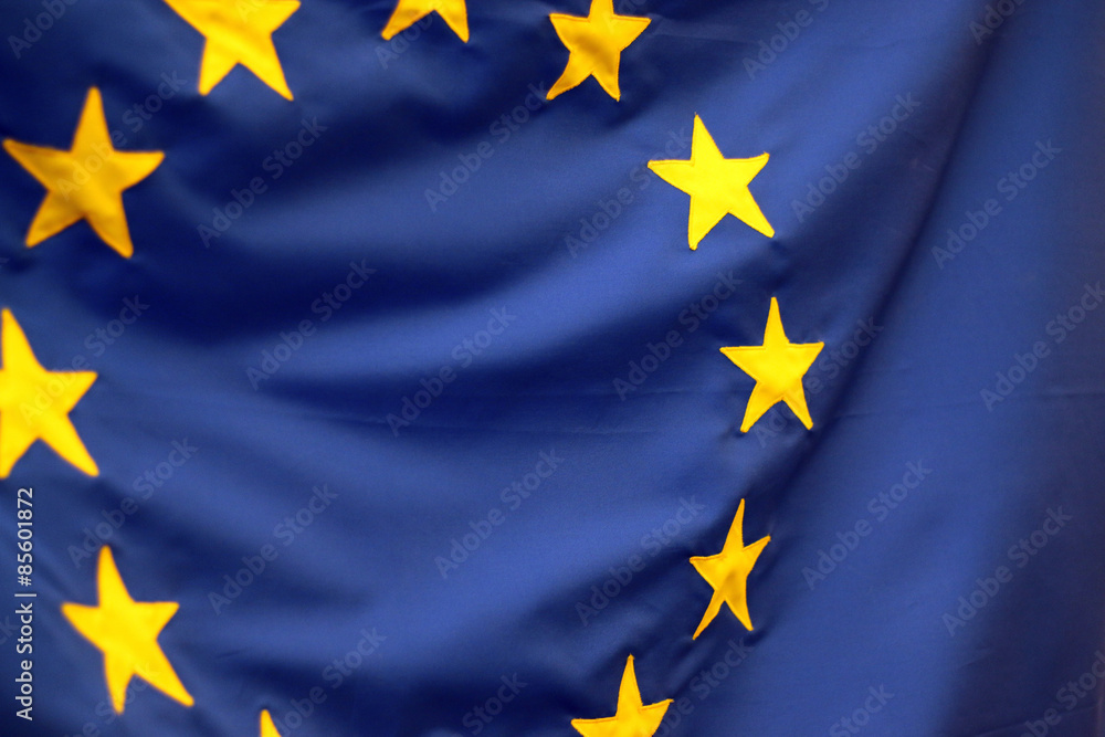 European Union Flag Closeup Detail European Union Flag Closeup Detail