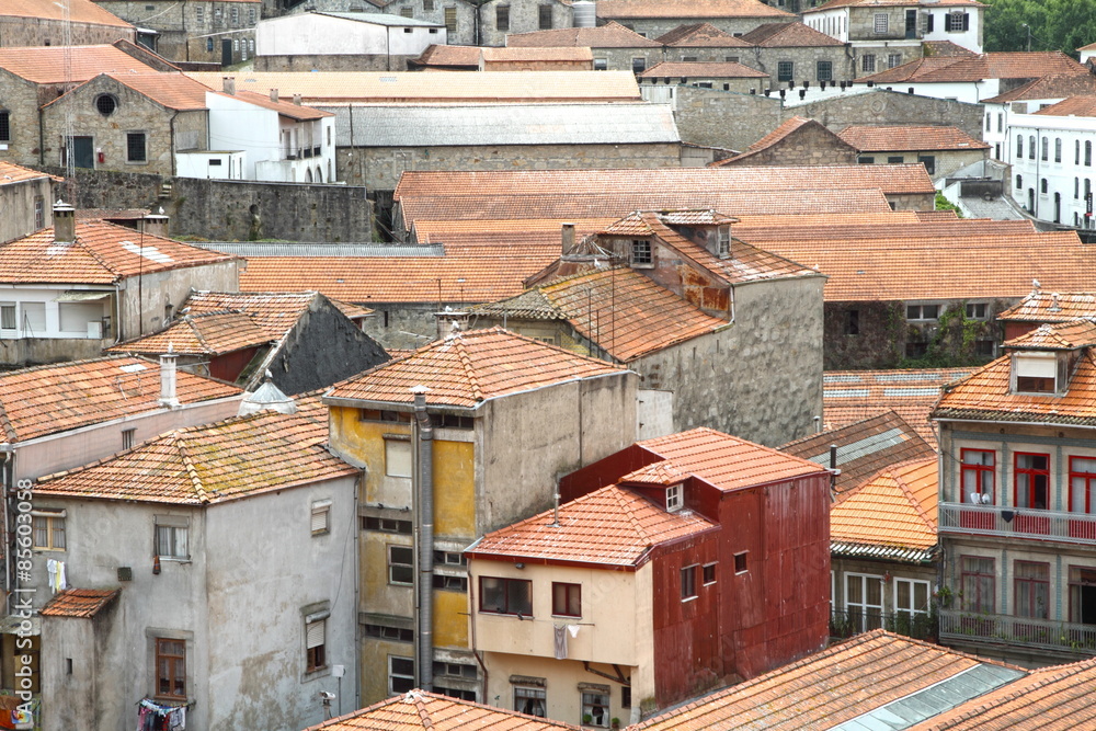 Rooftops of Vila nova de Gaia in Porto
