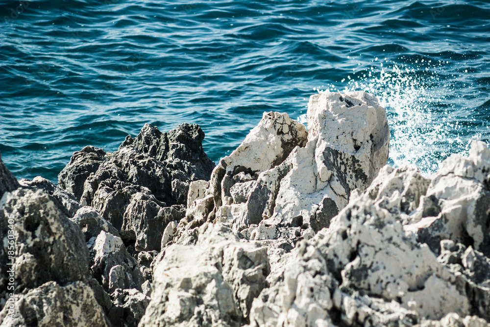 White rocks at Corfu, greek island White rocks at Corfu, greek island
