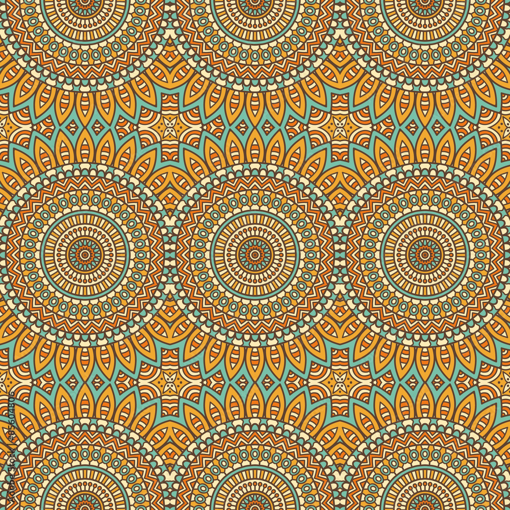 Ethnic floral seamless pattern