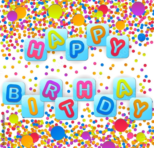 Basic RGBbirthday background with colorful balloons of illustration
