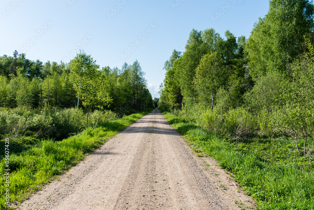 empty road in the countryside