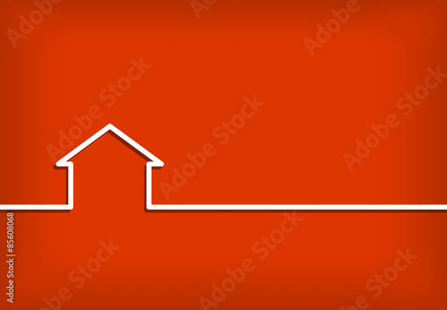 House symbol with red background vector image
