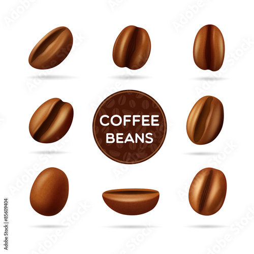 Coffee beans concept set
