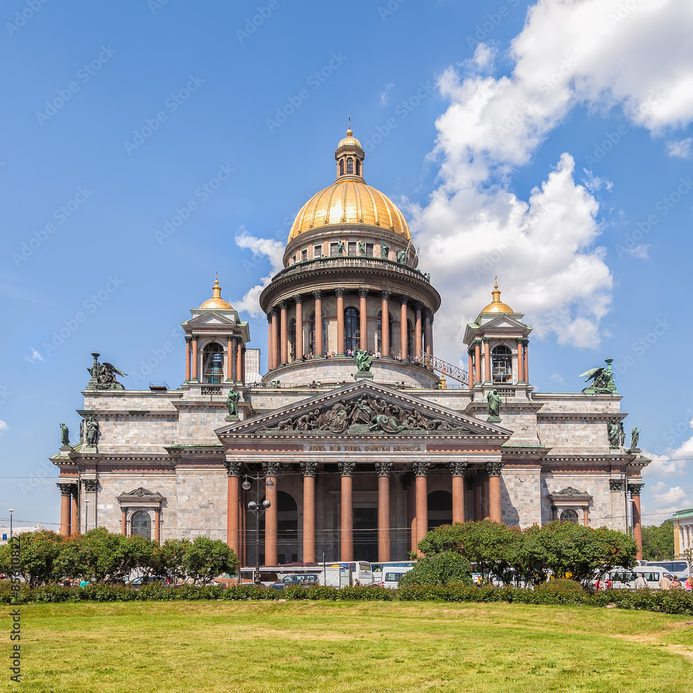  Saint Isaac's Cathedral in St. Petersburg, sunny summer day