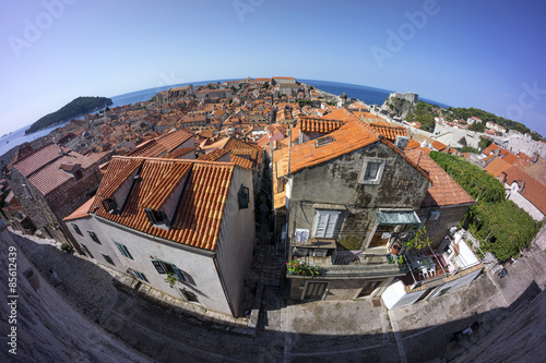 Dubrovnik panorama from an old city wall photo