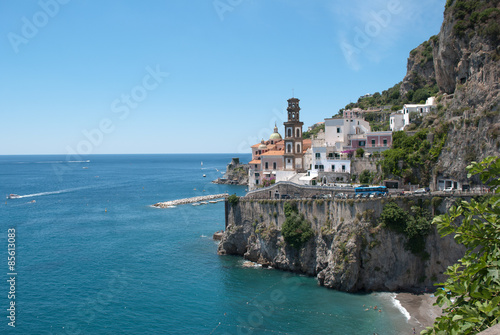 View Atrani village from Amalfi peninsula Italy