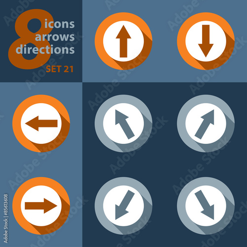 set of eight icons - with arrows