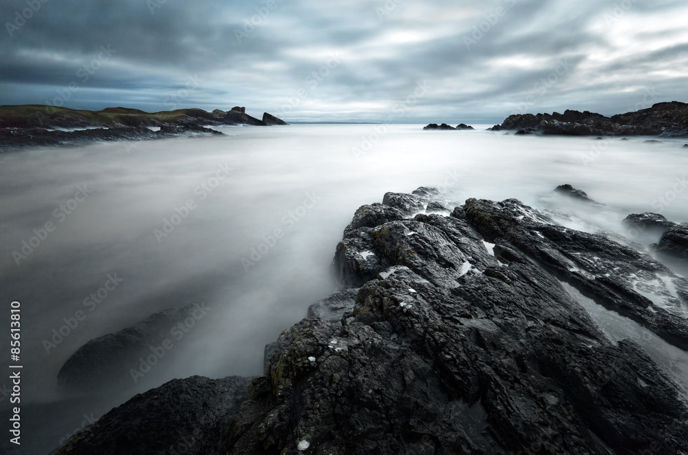 Dramatic coastal sunset