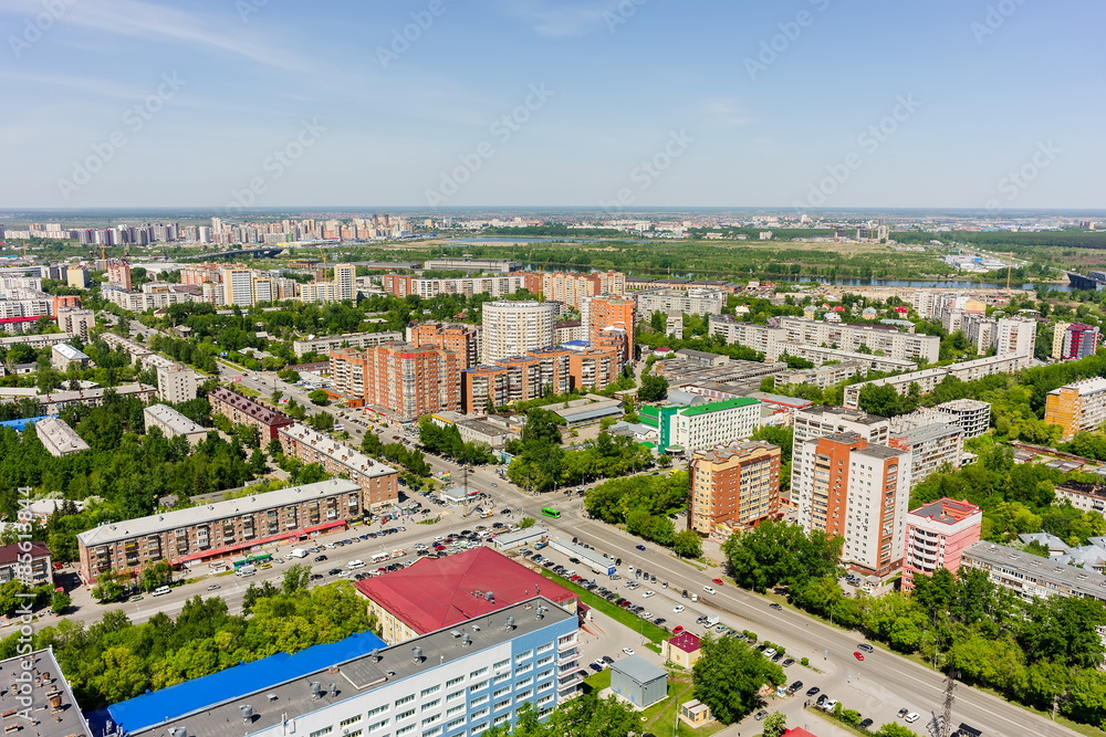 Aerial view on Melnikayte street. Tyumen. Russia Aerial view on Melnikayte street. Tyumen. Russia