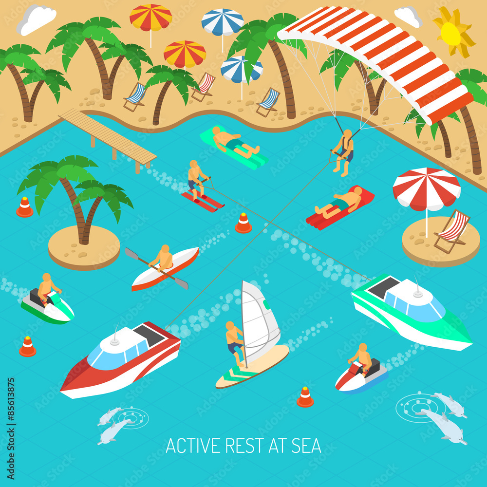 Active rest at sea concept Active rest at sea concept