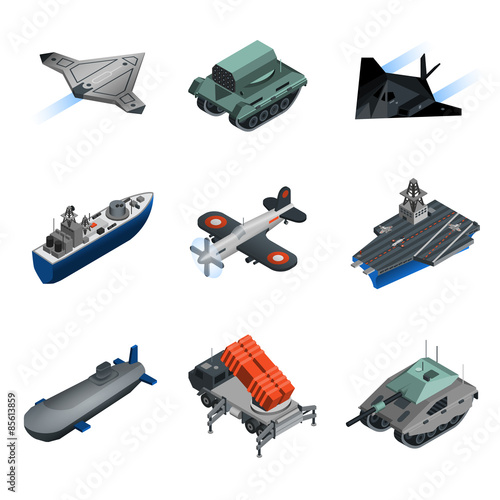 Military Equipment Isometric Set