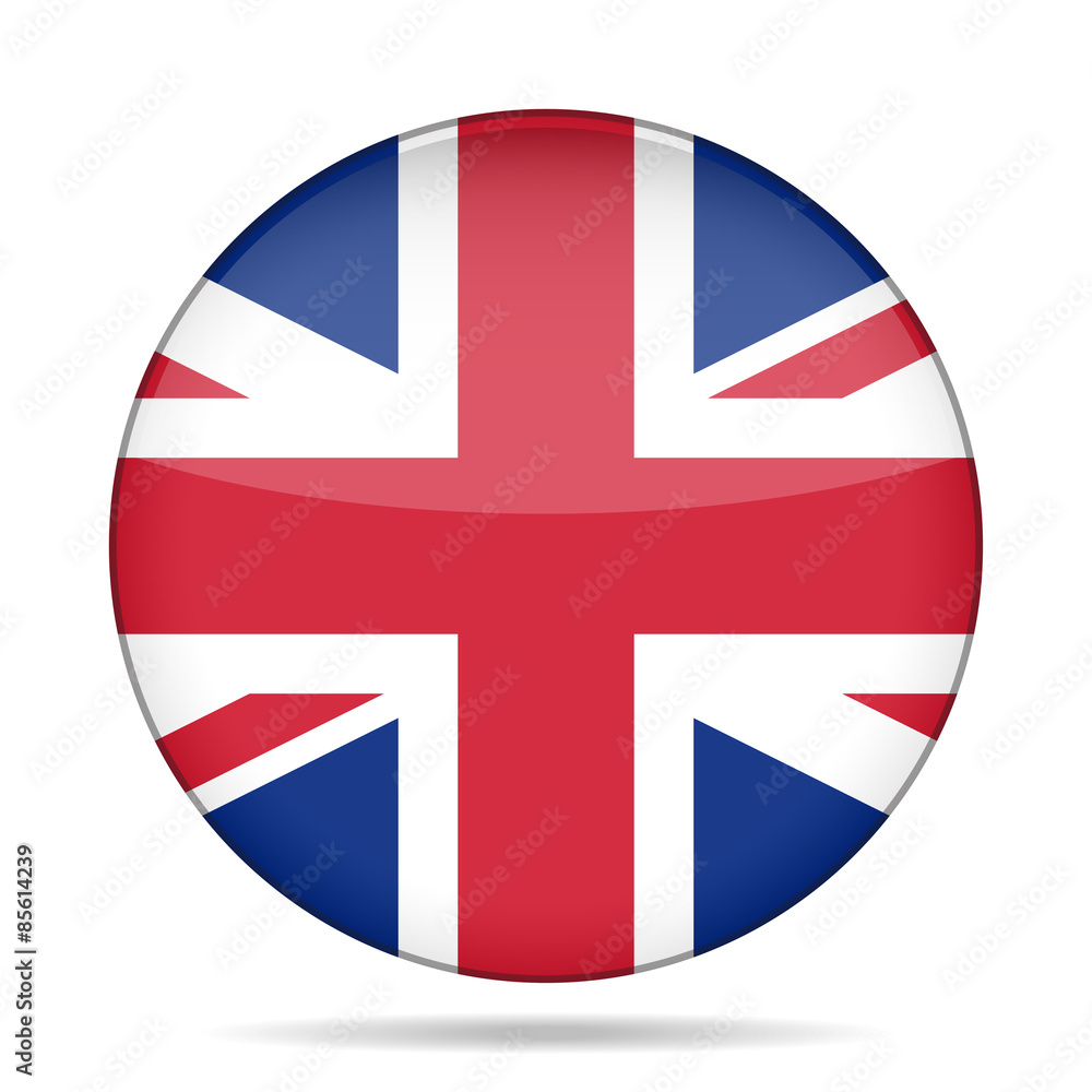 Obraz premium button with Great Britain flag